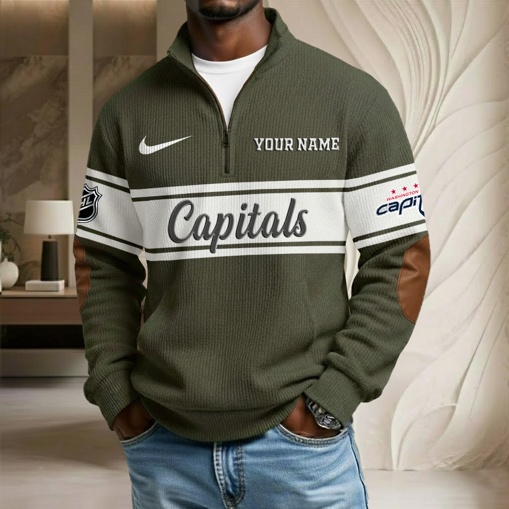 NHL x WAS Custom Name Stand Collar Half-zip Sweatshirt HLP HLPHUONG