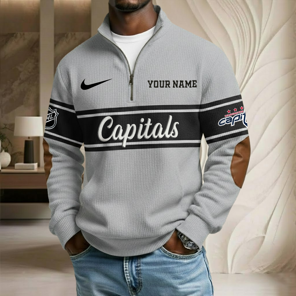 NHL x WAS Custom Name Stand Collar Half-zip Sweatshirt HLP HLPHUONG