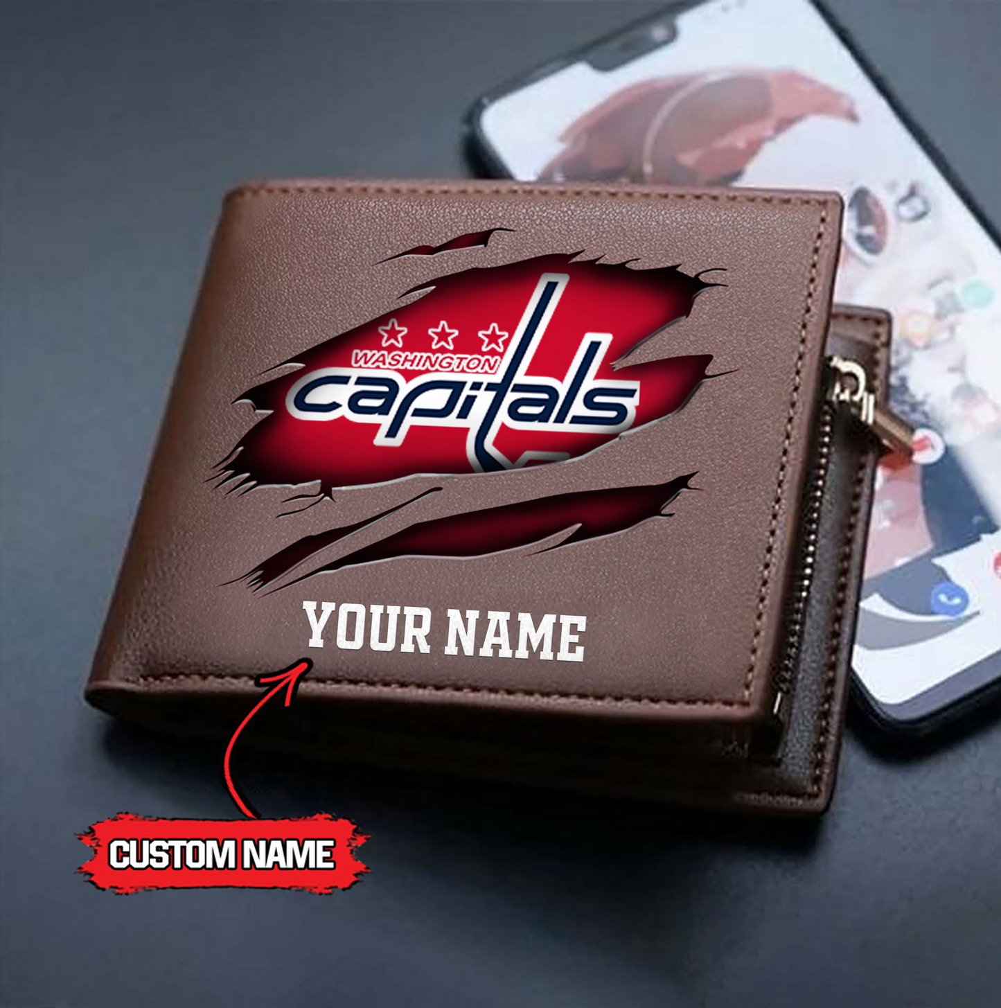 NHL x WC Custom Name Leather Wallet HLP HLPHUONG