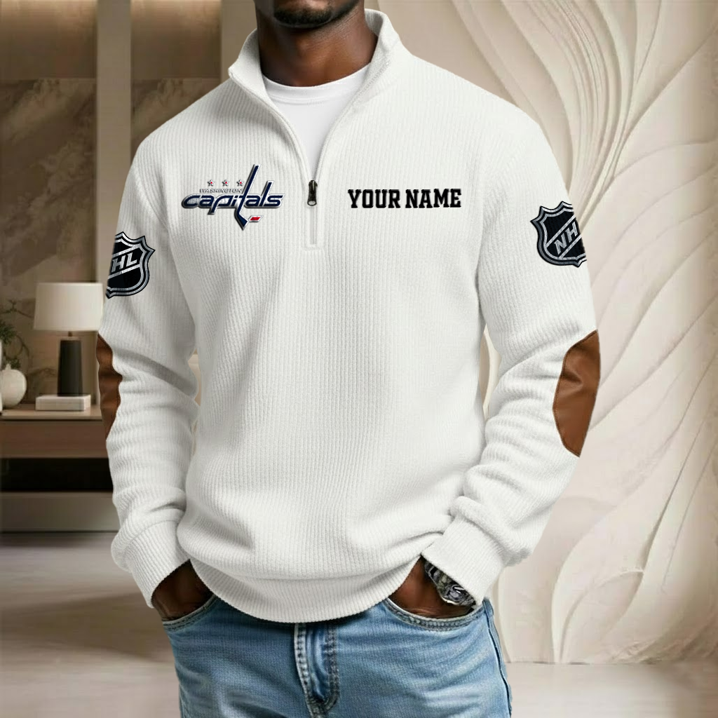 NHL x WC Custom Name Stand Collar Half-zip Sweatshirt HLP HLPHUONG