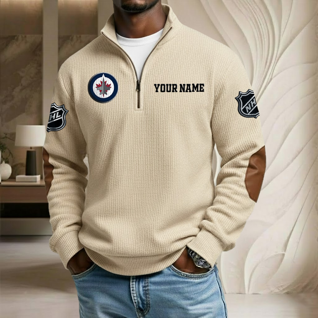 NHL x WJ Custom Name Stand Collar Half-zip Sweatshirt HLP HLPHUONG