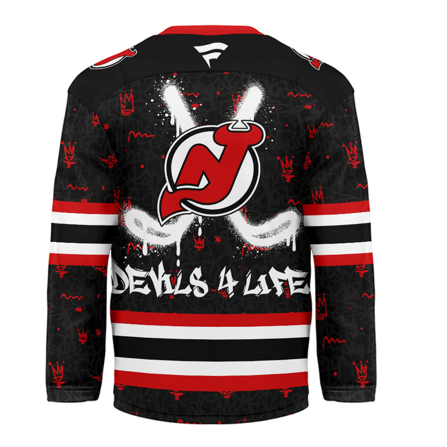 NJD Premium NHL Graffiti My Team 4 Life Hockey Jersey DDT NTL