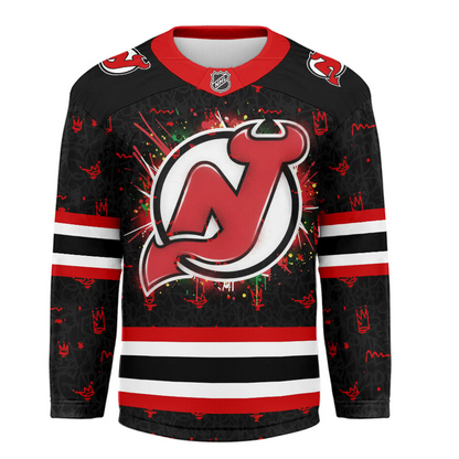 NJD Premium NHL Graffiti My Team 4 Life Hockey Jersey DDT NTL