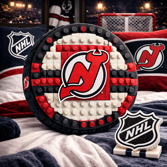 NJD x NHL Hockey Logo Plush Pillow NAK NHT