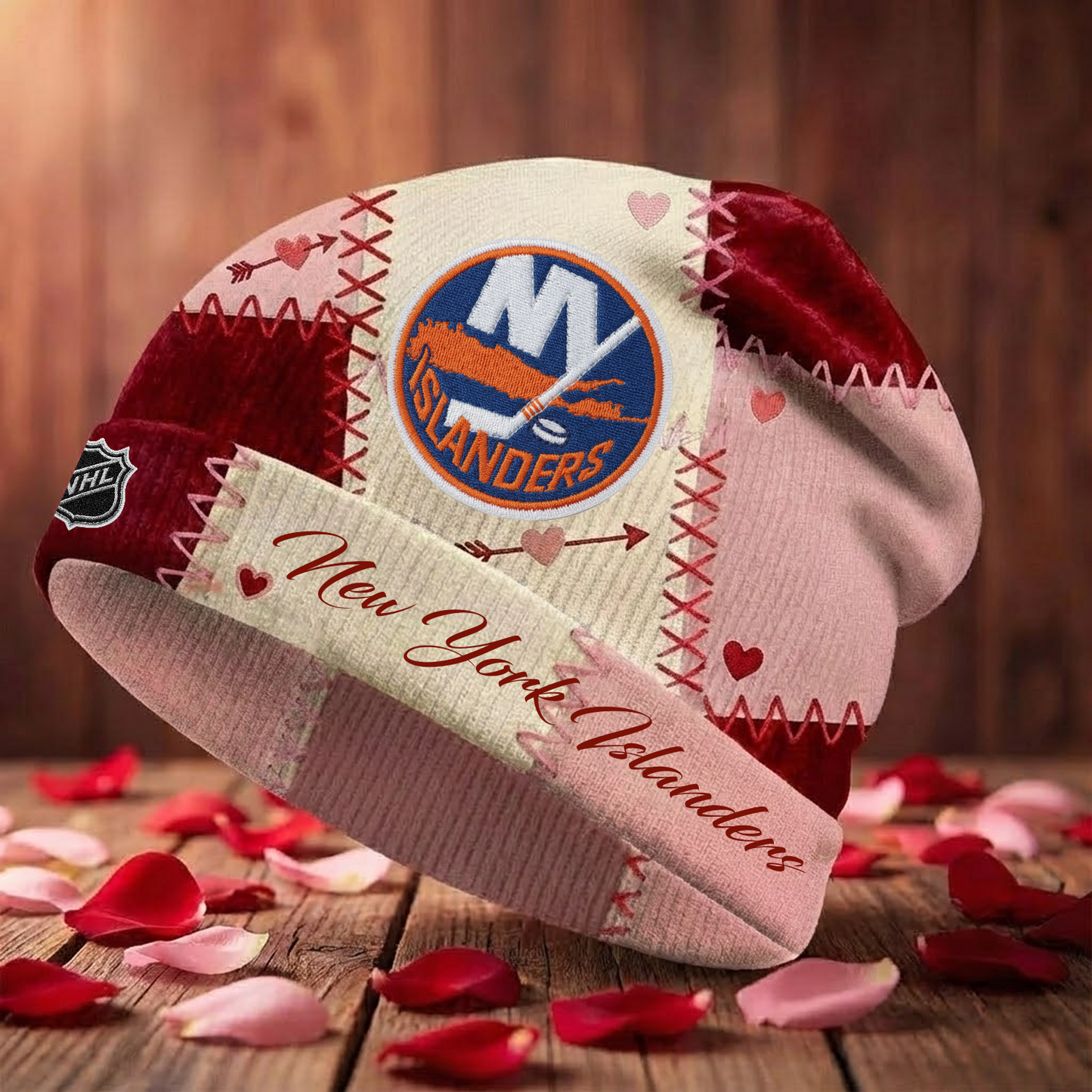 NYI X NHL Warm Hearts Beanie - Valentine Gift V1 NAK NHT