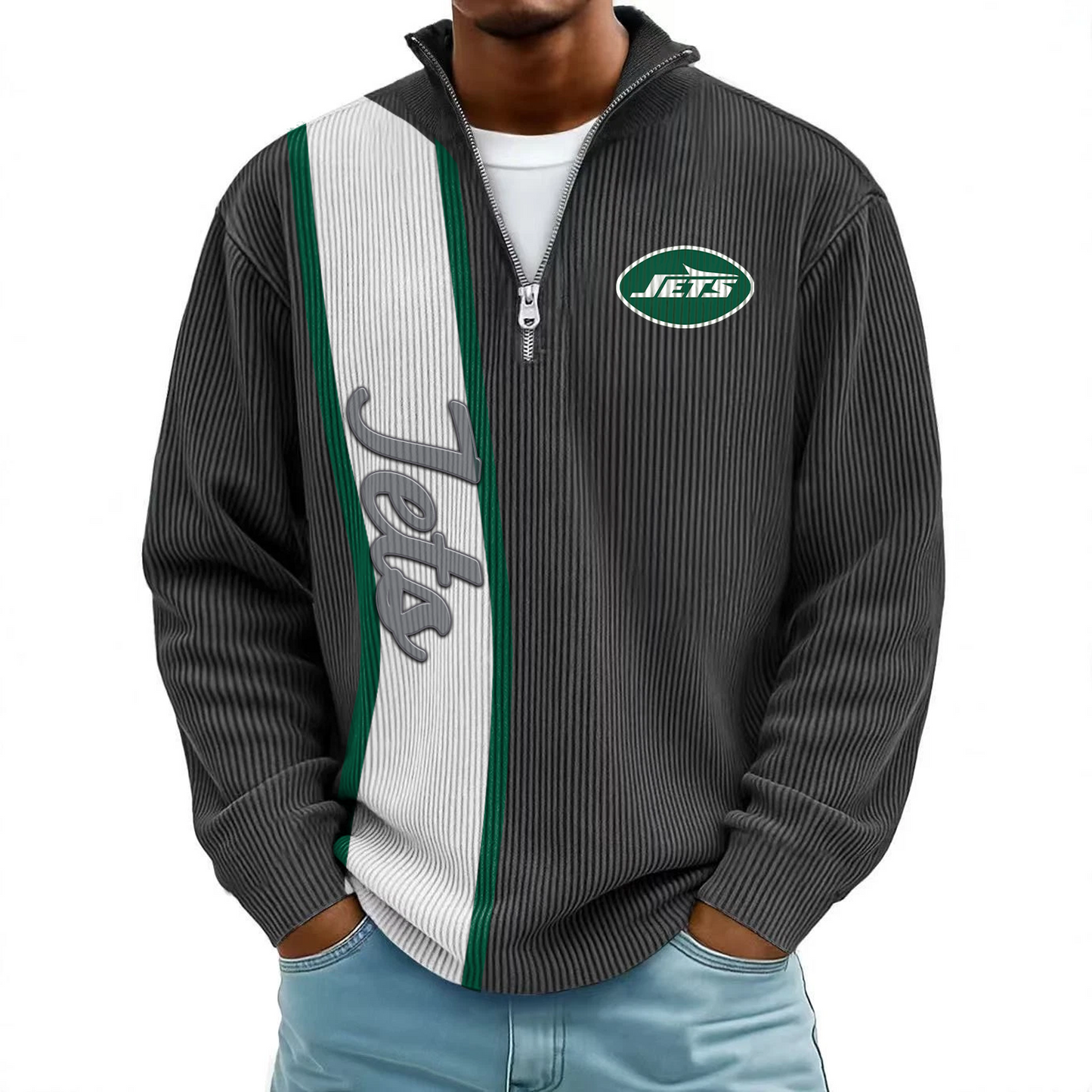 NYJ x NFL Mokaloha Men's Waffle Henley Shirts DATND TANTD