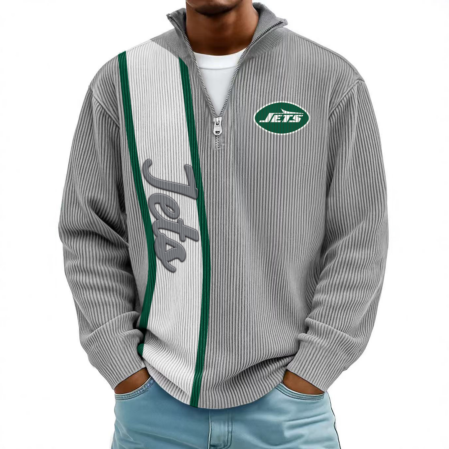 NYJ x NFL Mokaloha Men's Waffle Henley Shirts DATND TANTD