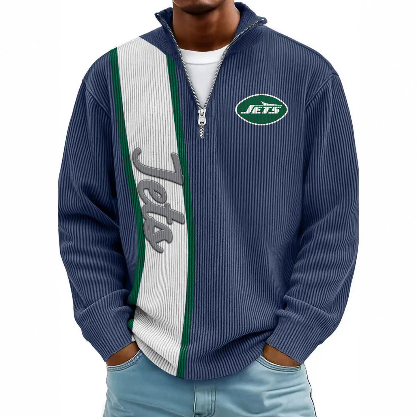 NYJ x NFL Mokaloha Men's Waffle Henley Shirts DATND TANTD