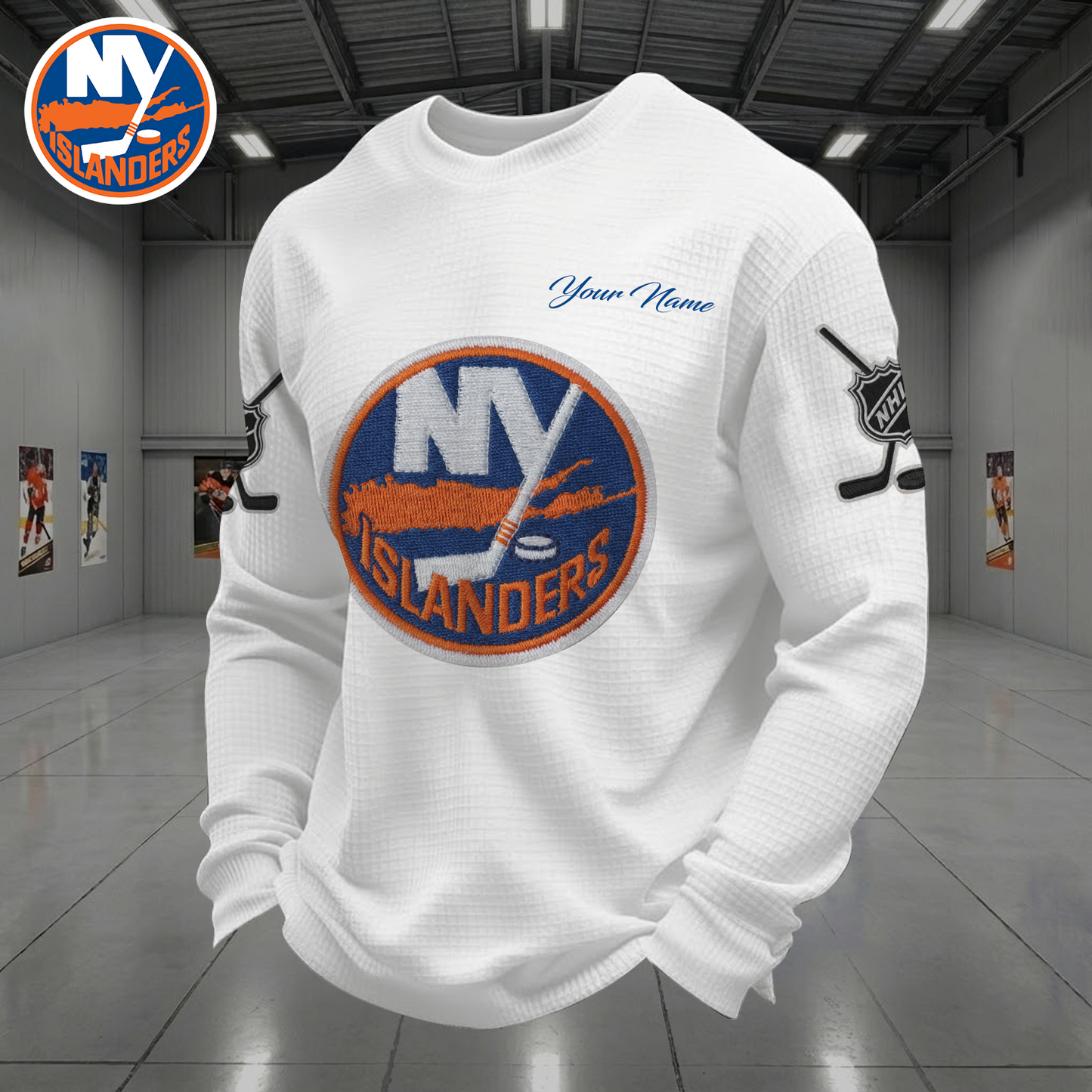 NYL X NHL Men Football Waffle Long Sleeve T-Shirt V1 NAK NHT