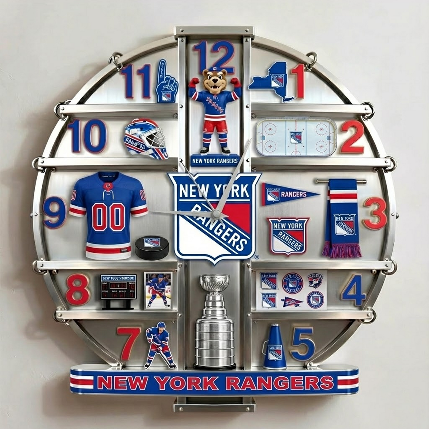 NYR X NHL Home Decorative 3D Visual Effect Acrylic Wall Clock NAK NHT