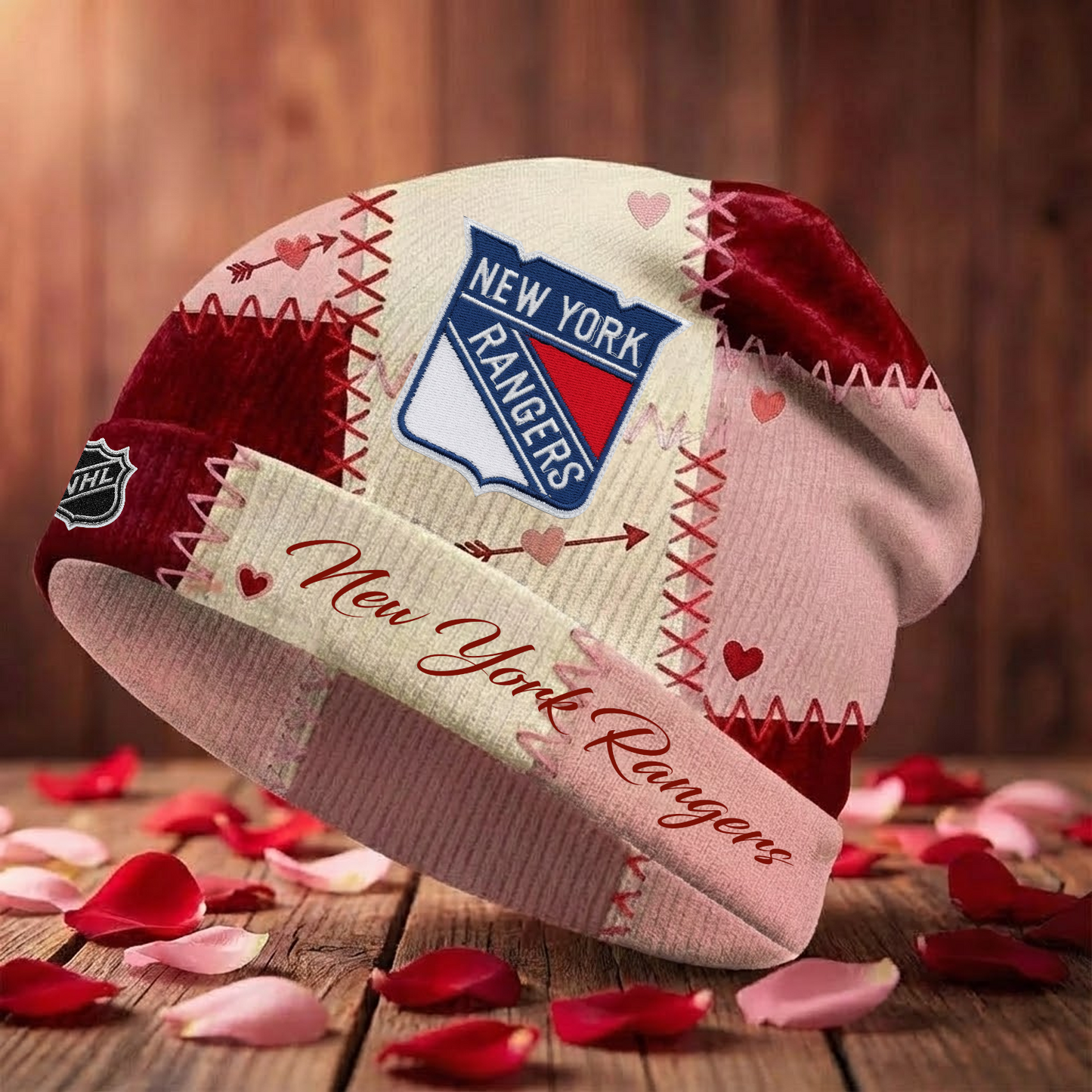 NYR X NHL Warm Hearts Beanie - Valentine Gift V1 NAK NHT
