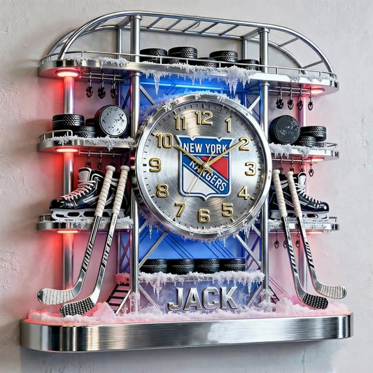 NYR X Personalized ice hockey arena tower themed clock NAK NHT