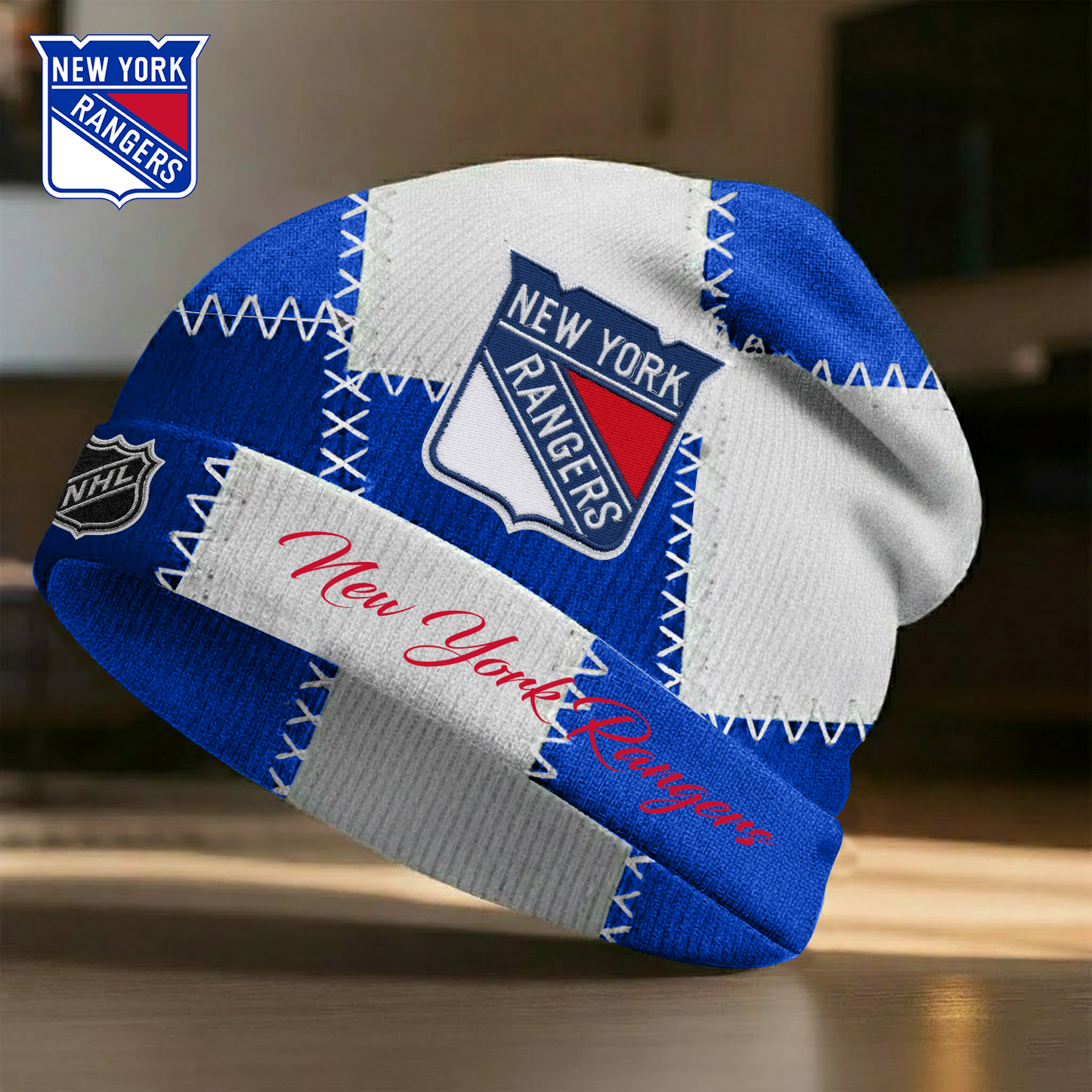 NYR X Premium NHL Vintage Patchwork Beanie Hat V1 NAK NHT