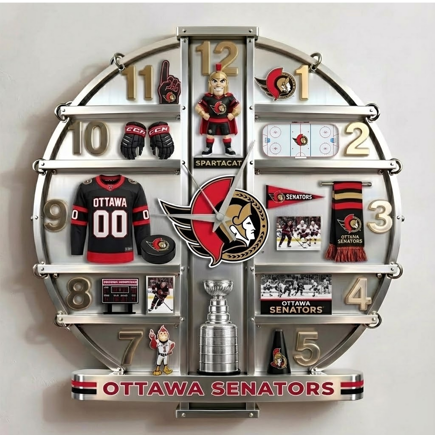 OTT X NHL Home Decorative 3D Visual Effect Acrylic Wall Clock NAK NHT