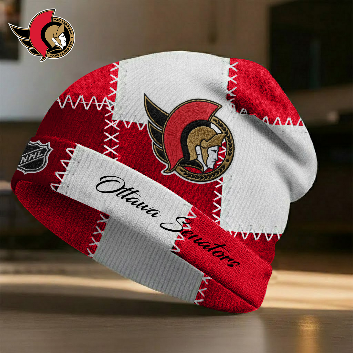 OTT X Premium NHL Vintage Patchwork Beanie Hat V1 NAK NHT