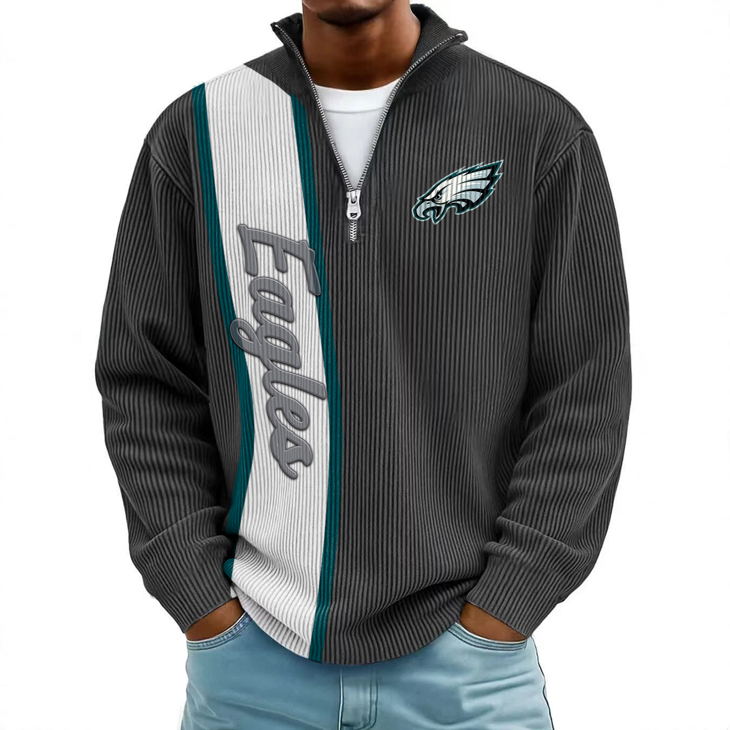 PHI x NFL Mokaloha Men's Waffle Henley Shirts DATND TANTD