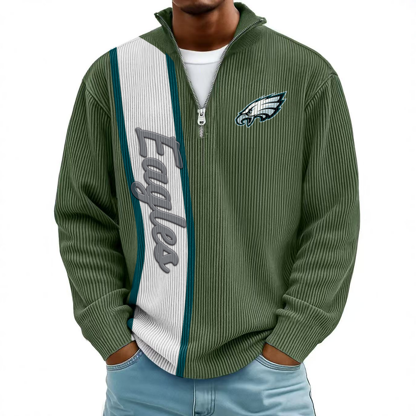 PHI x NFL Mokaloha Men's Waffle Henley Shirts DATND TANTD