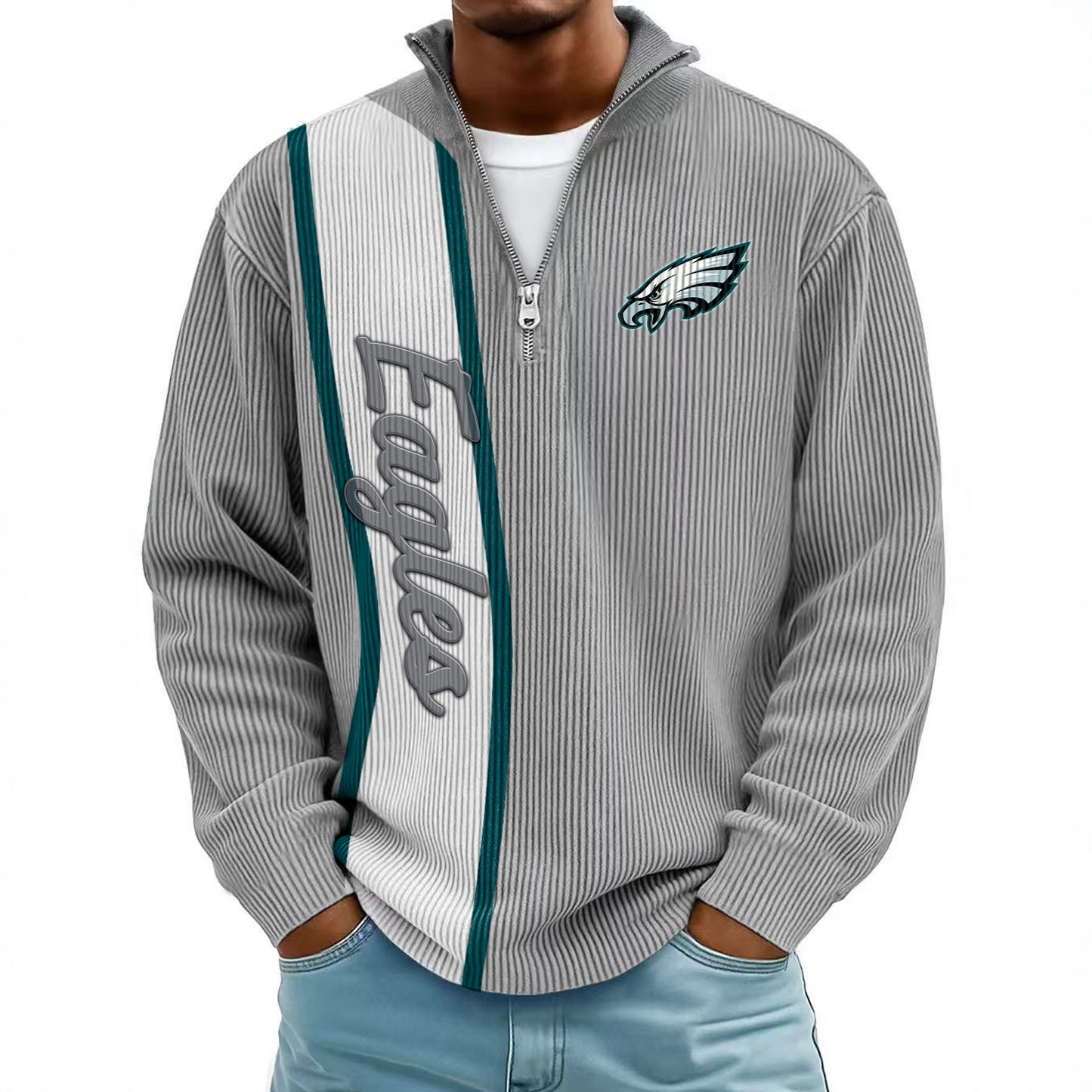 PHI x NFL Mokaloha Men's Waffle Henley Shirts DATND TANTD