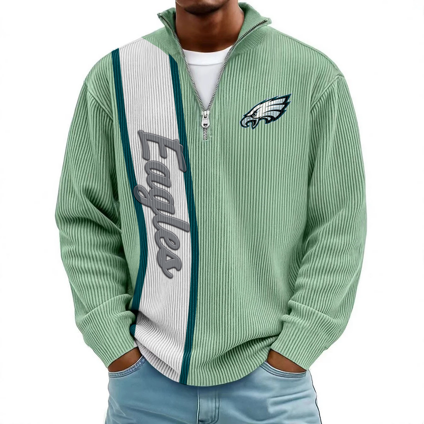 PHI x NFL Mokaloha Men's Waffle Henley Shirts DATND TANTD