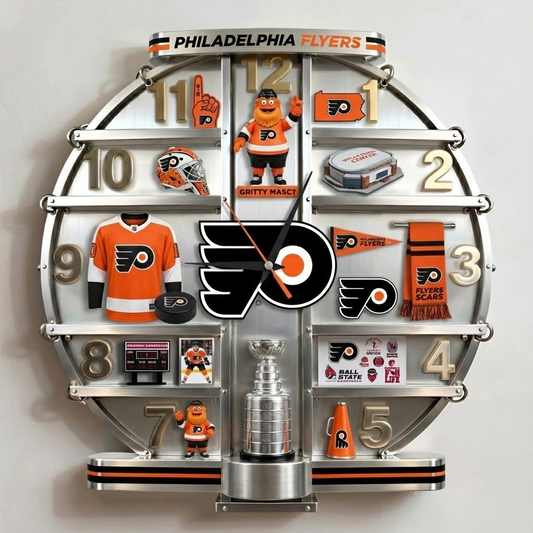 PHI X NHL Home Decorative 3D Visual Effect Acrylic Wall Clock NAK NHT