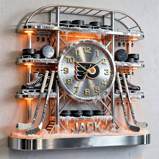 PHI X Personalized ice hockey arena tower themed clock NAK NHT