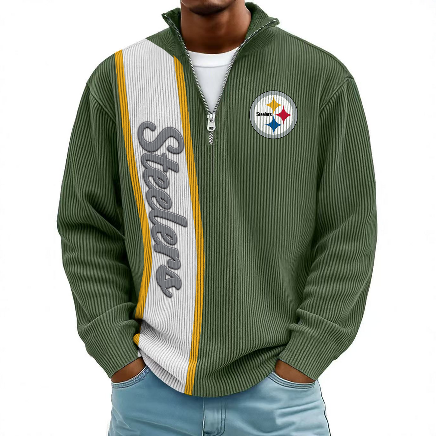 PIT x NFL Mokaloha Men's Waffle Henley Shirts DATND TANTD