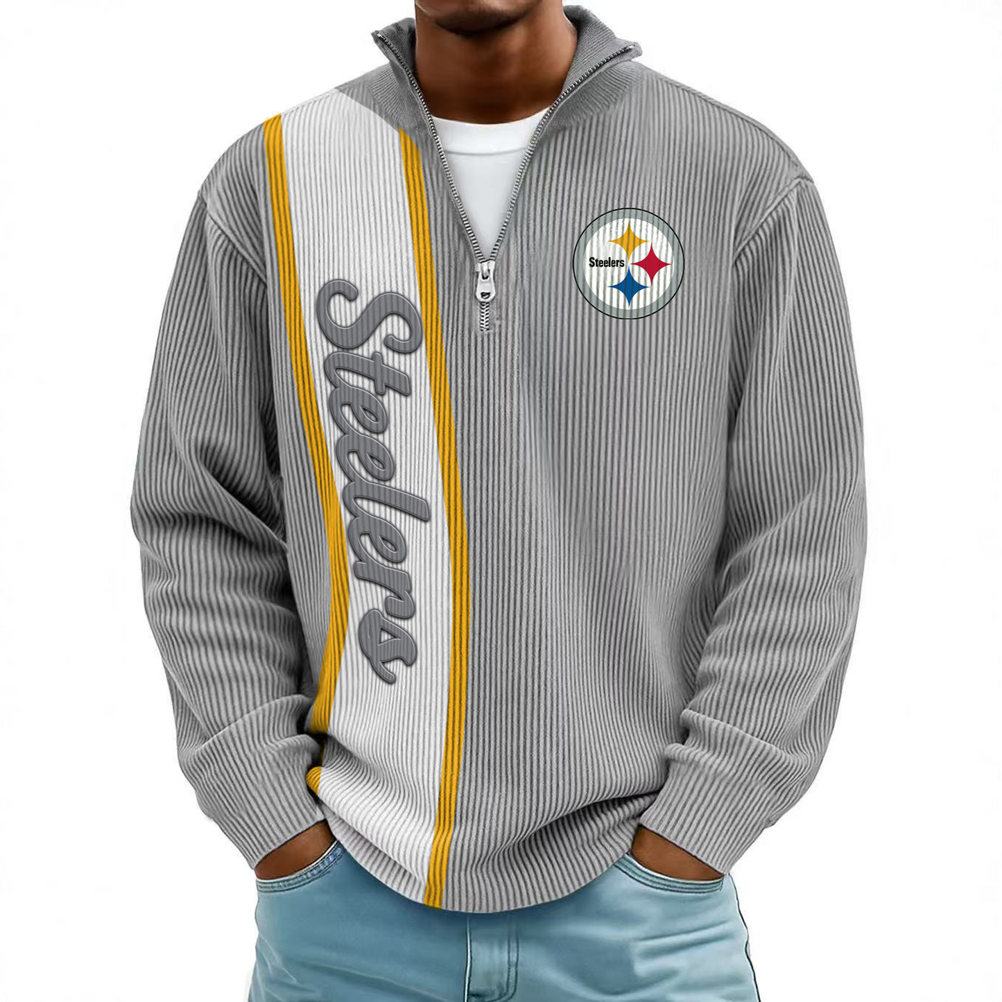 PIT x NFL Mokaloha Men's Waffle Henley Shirts DATND TANTD