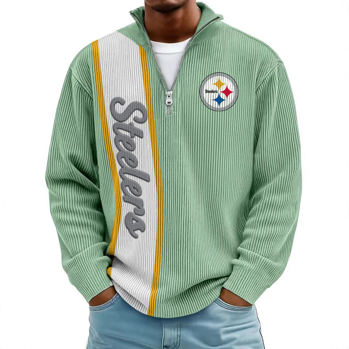 PIT x NFL Mokaloha Men's Waffle Henley Shirts DATND TANTD
