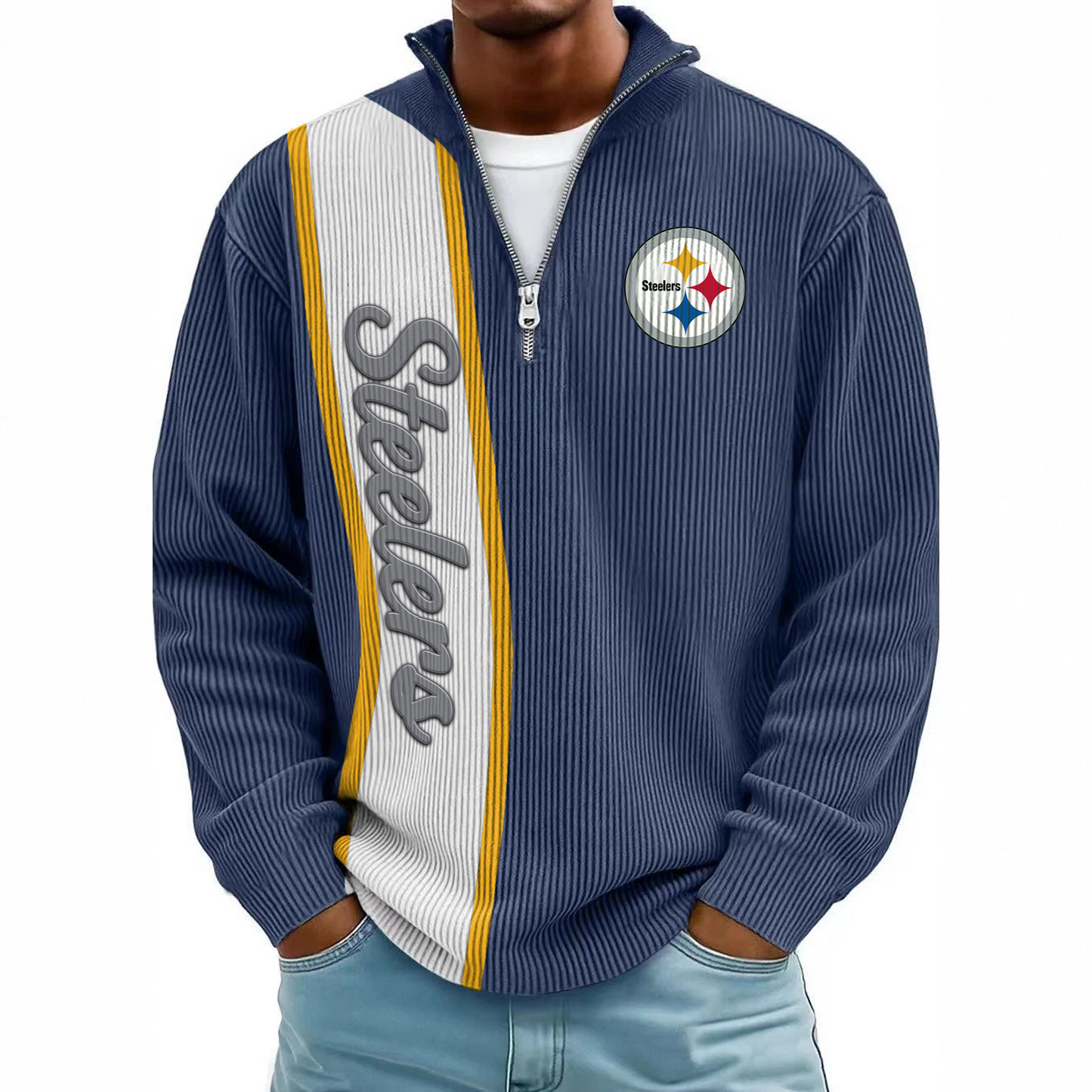 PIT x NFL Mokaloha Men's Waffle Henley Shirts DATND TANTD