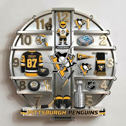 PIT X NHL Home Decorative 3D Visual Effect Acrylic Wall Clock NAK NHT