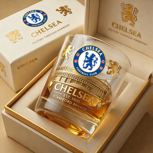 PREMIUM EPL X CHEL GOLDEN STADIUM WHISKEY GLASS LIMITED EDITION NDT NHM