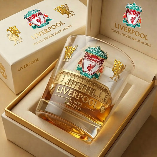 PREMIUM EPL X LIV GOLDEN STADIUM WHISKEY GLASS LIMITED EDITION NDT NHM