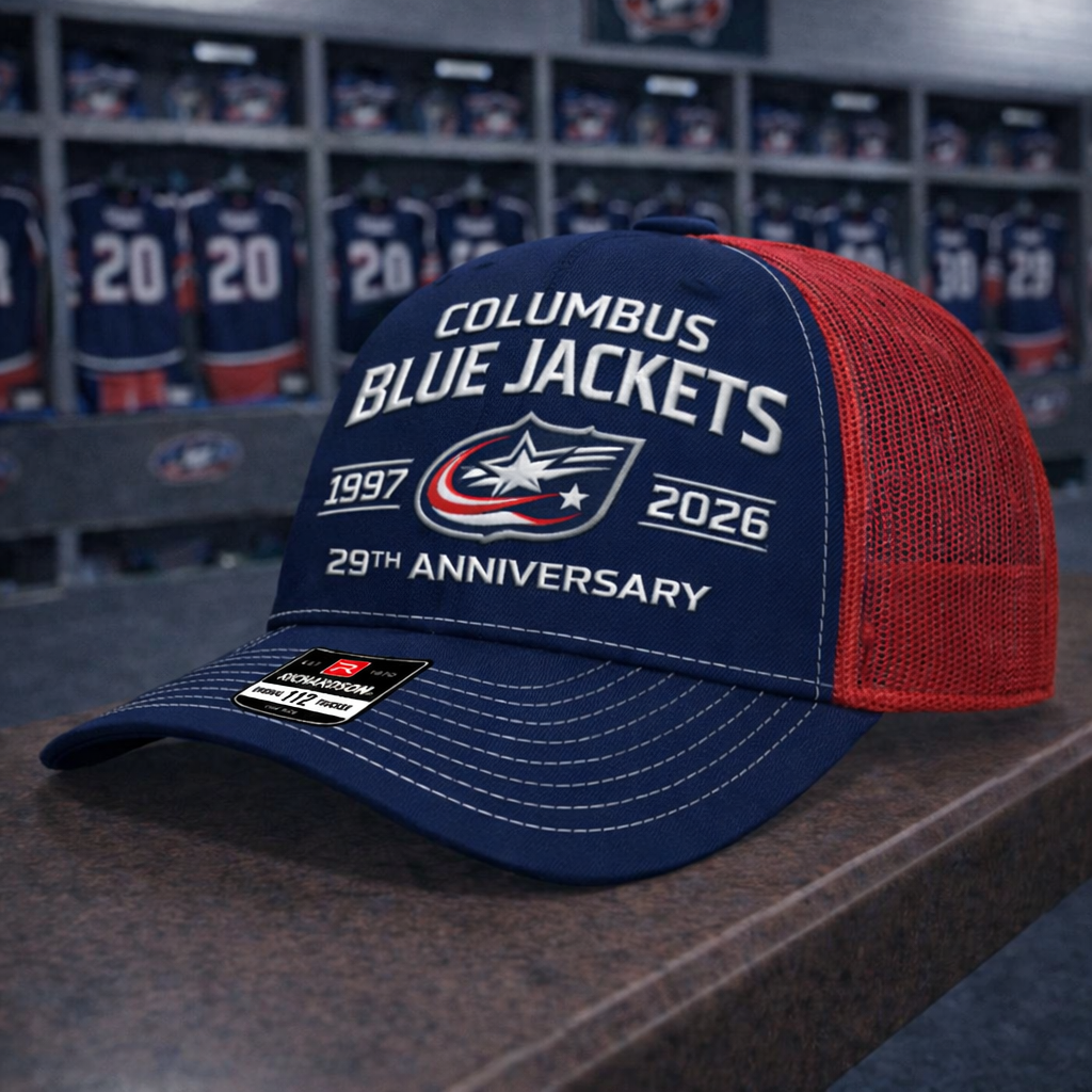 Premium NHL CBJ Anniversary Trucker Hats V2 NMD CTKT