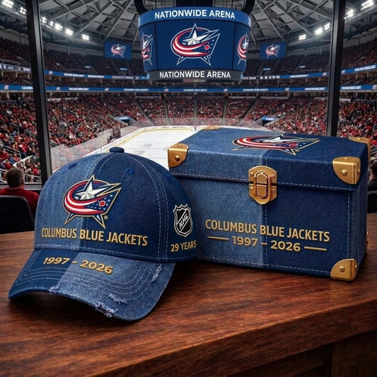 Premium NHL CBJ Anniversary Vintage Two-Tone Distressed Cap V11 NMD CTKT