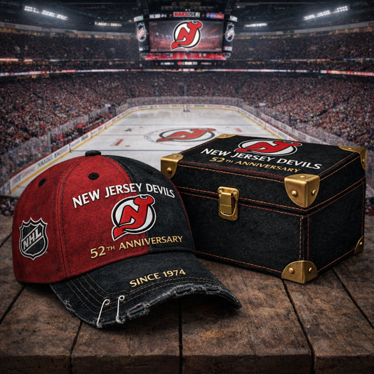 Premium NHL NJD Anniversary Vintage Crackle Hat V7 NMD CTKT