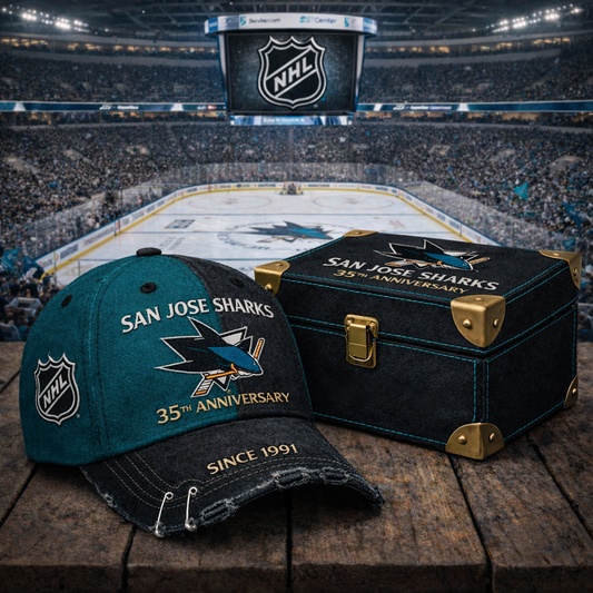 Premium NHL SJS Anniversary Vintage Crackle Hat V7 NMD CTKT
