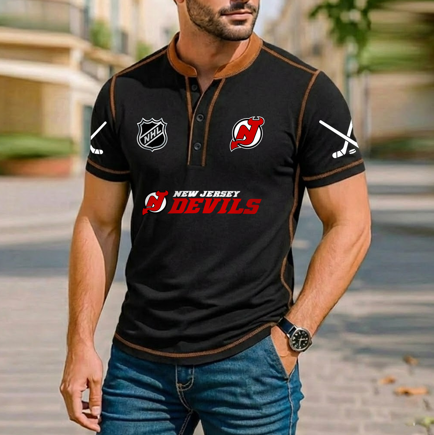 PREMIUM NHL X NJD Royals  Casual T-Shirt NDT VHM