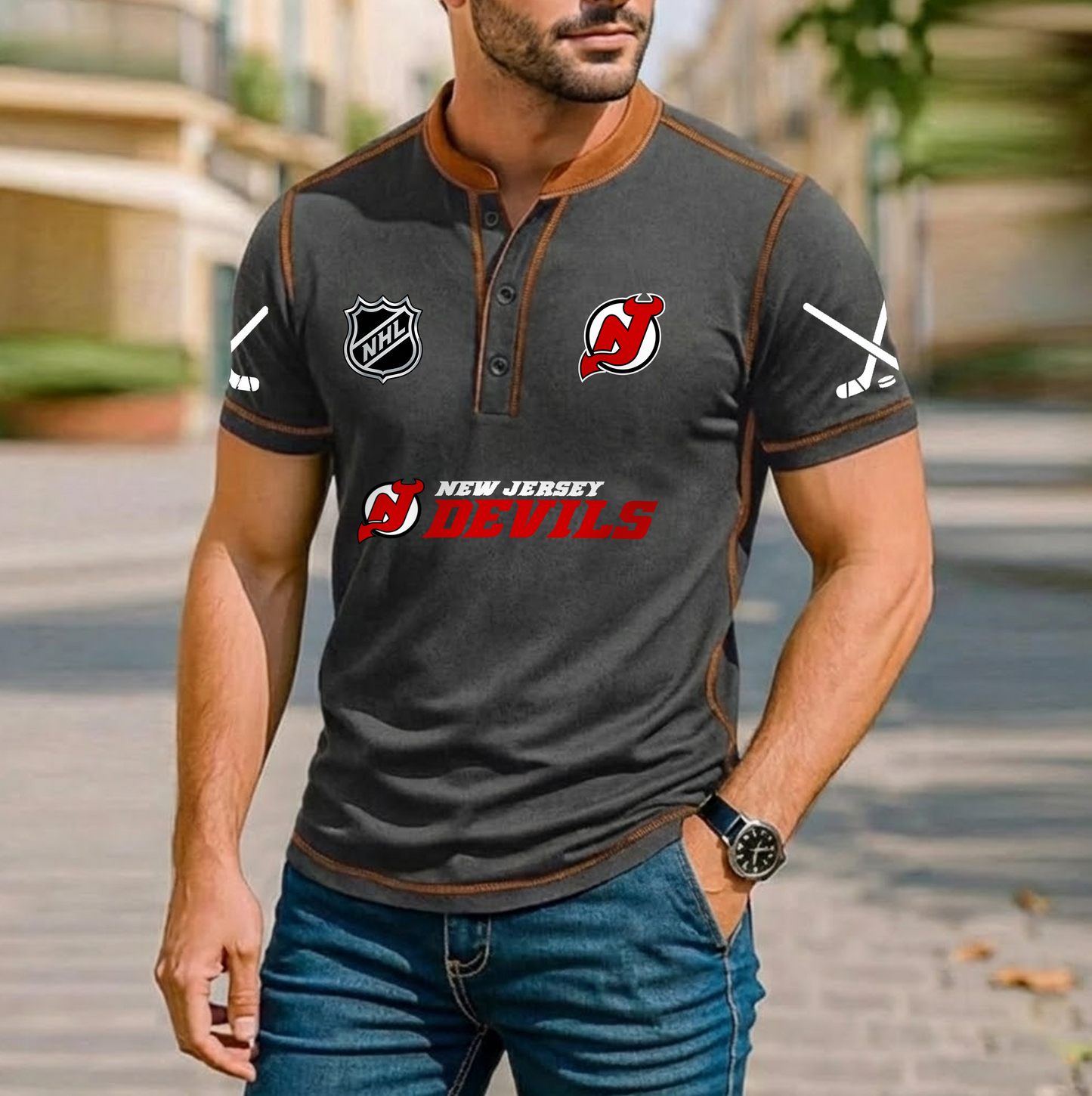 PREMIUM NHL X NJD Royals  Casual T-Shirt NDT VHM