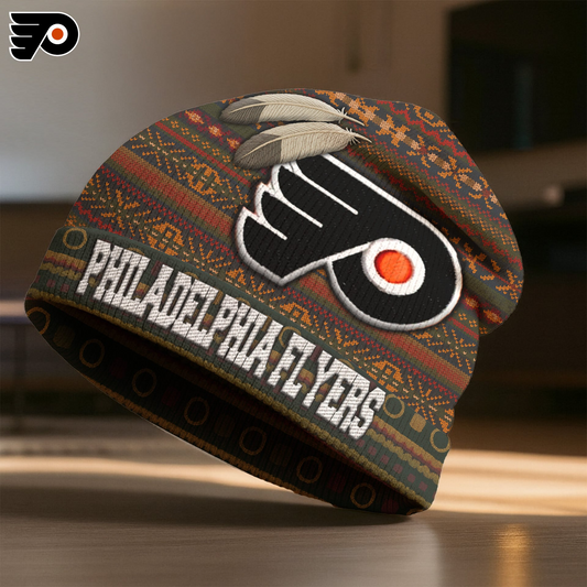 Premium NHL X PL  Feathered Beanie Hat NDT LVH