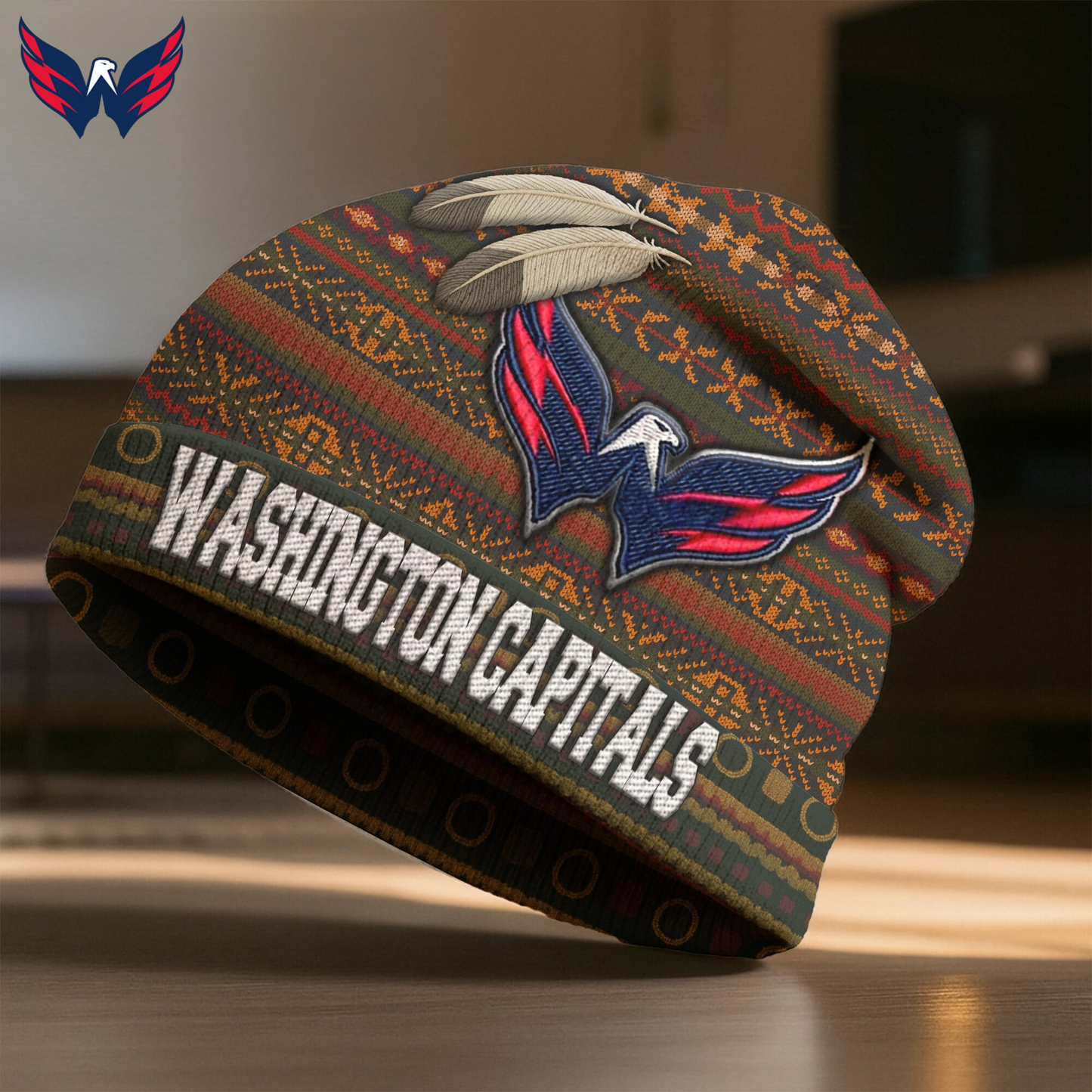 Premium NHL X WC  Feathered Beanie Hat NDT LVH