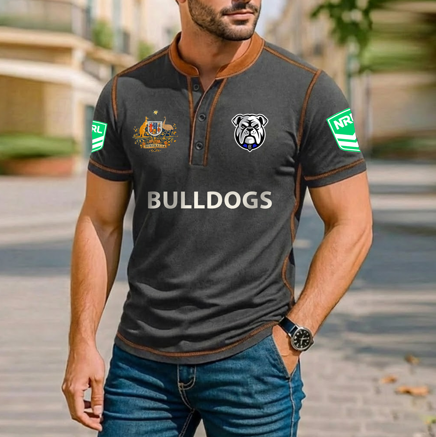 PREMIUM NRL X BB  ROYAL HENLEY SHIRT FOR NEW YEAR NDT VHM