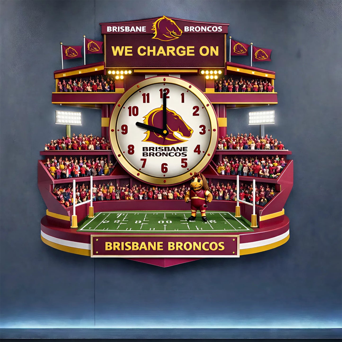 PREMIUM NRL X BB 3D Visual Effect Acrylic Clock NDT NHM