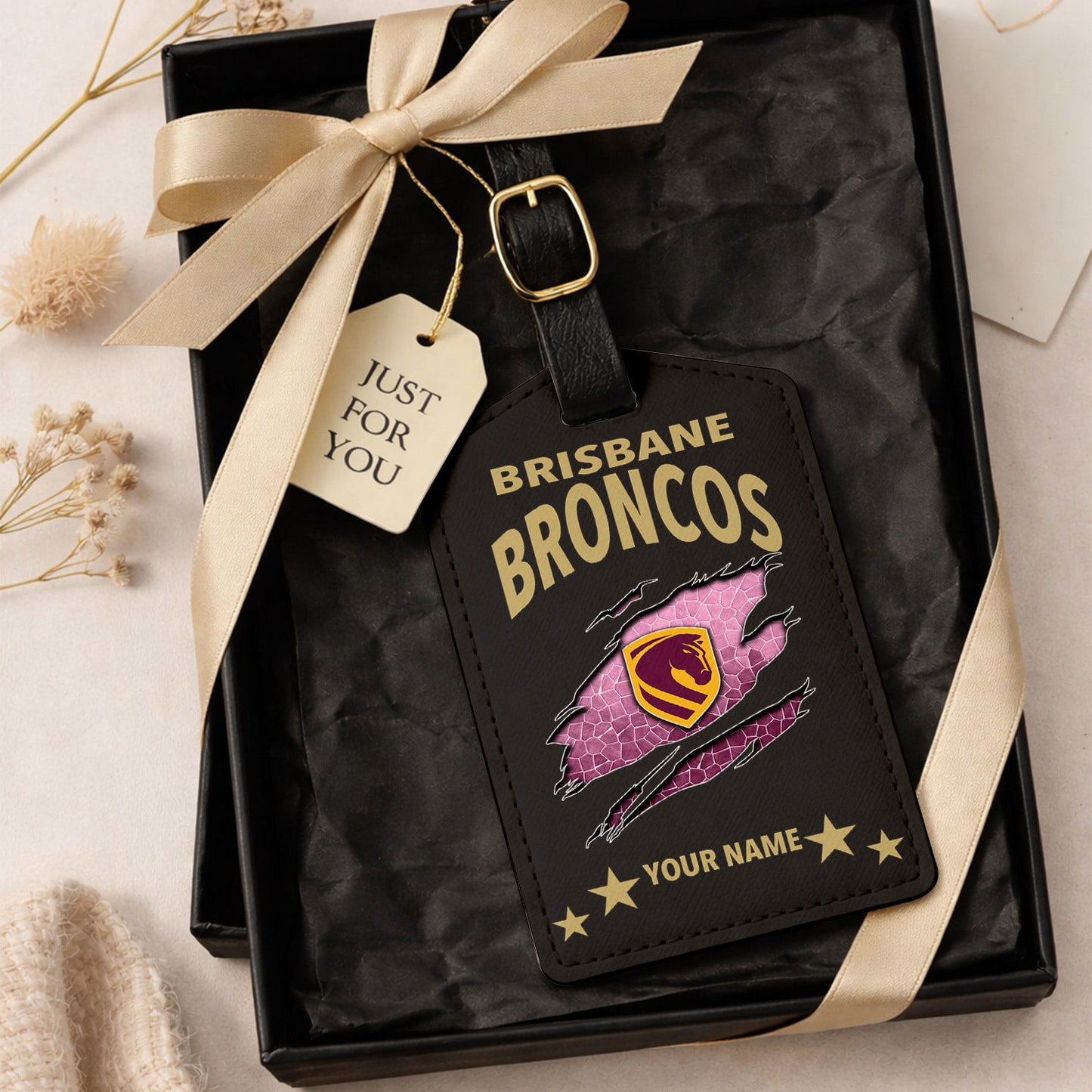 Premium NRL x BB Personalized Leather Luggage Tag NDT VHM