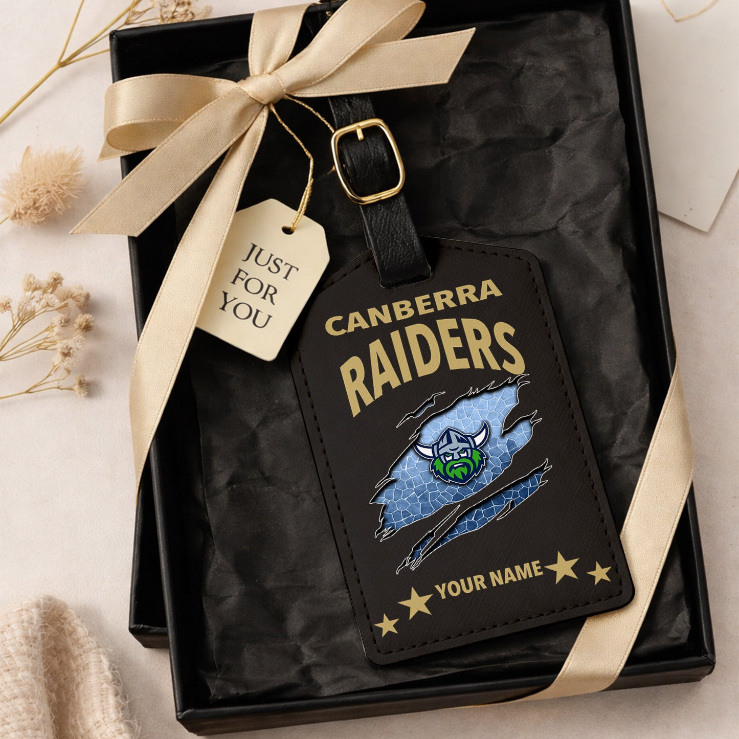 Premium NRL x CR Personalized Leather Luggage Tag NDT VHM