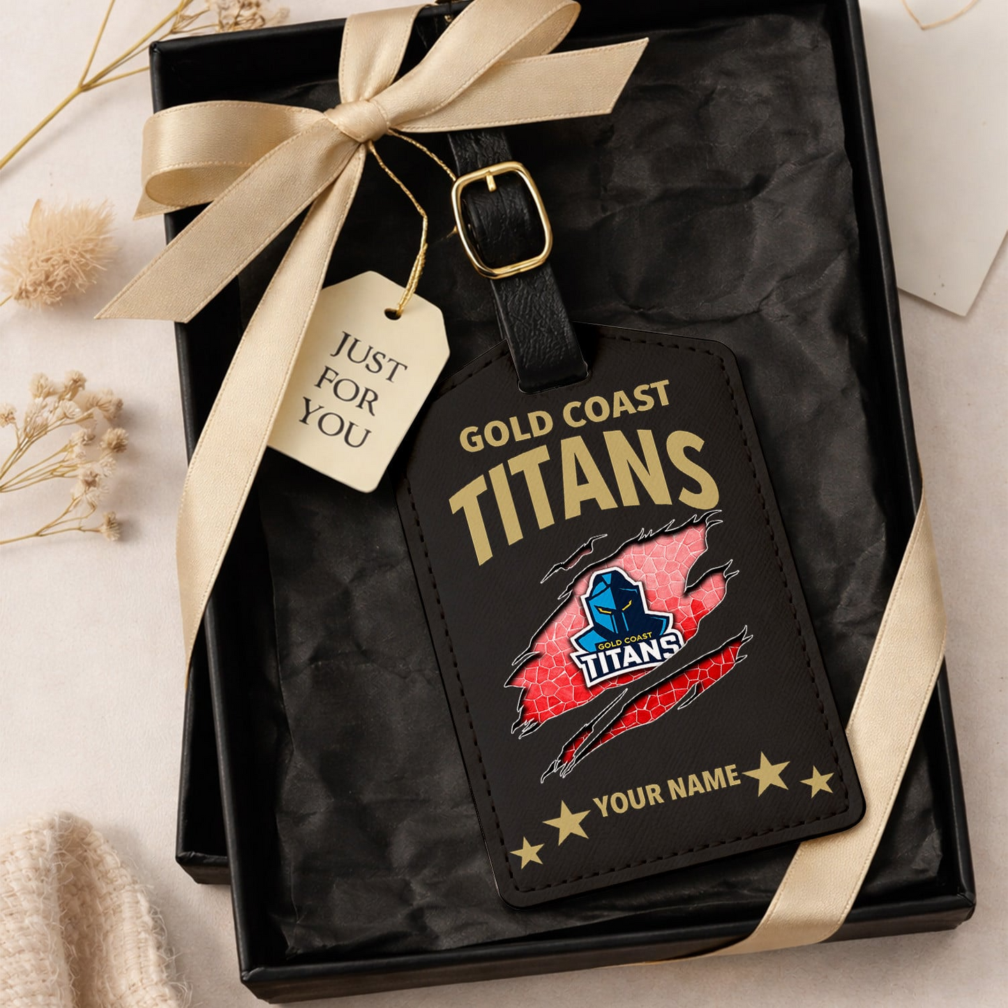 Premium NRL x GC Personalized Leather Luggage Tag NDT VHM