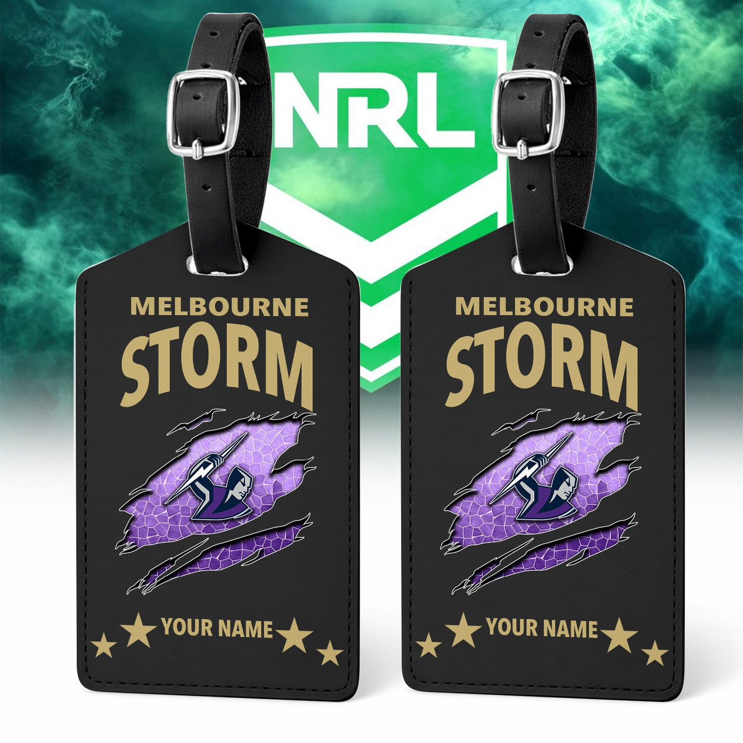 Premium NRL x MS Personalized Leather Luggage Tag NDT VHM