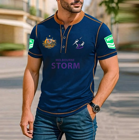 PREMIUM NRL X MS ROYAL HENLEY SHIRT FOR NEW YEAR NDT VHM