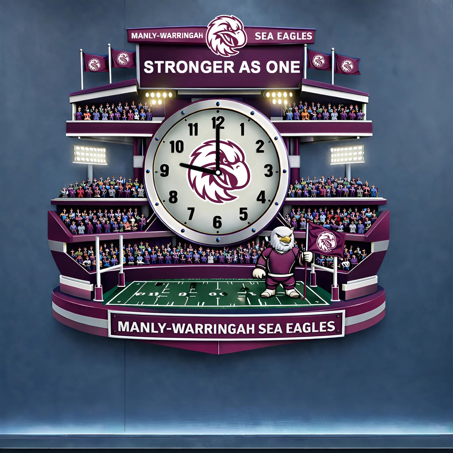 PREMIUM NRL X MWSE 3D Visual Effect Acrylic Clock NDT NHM