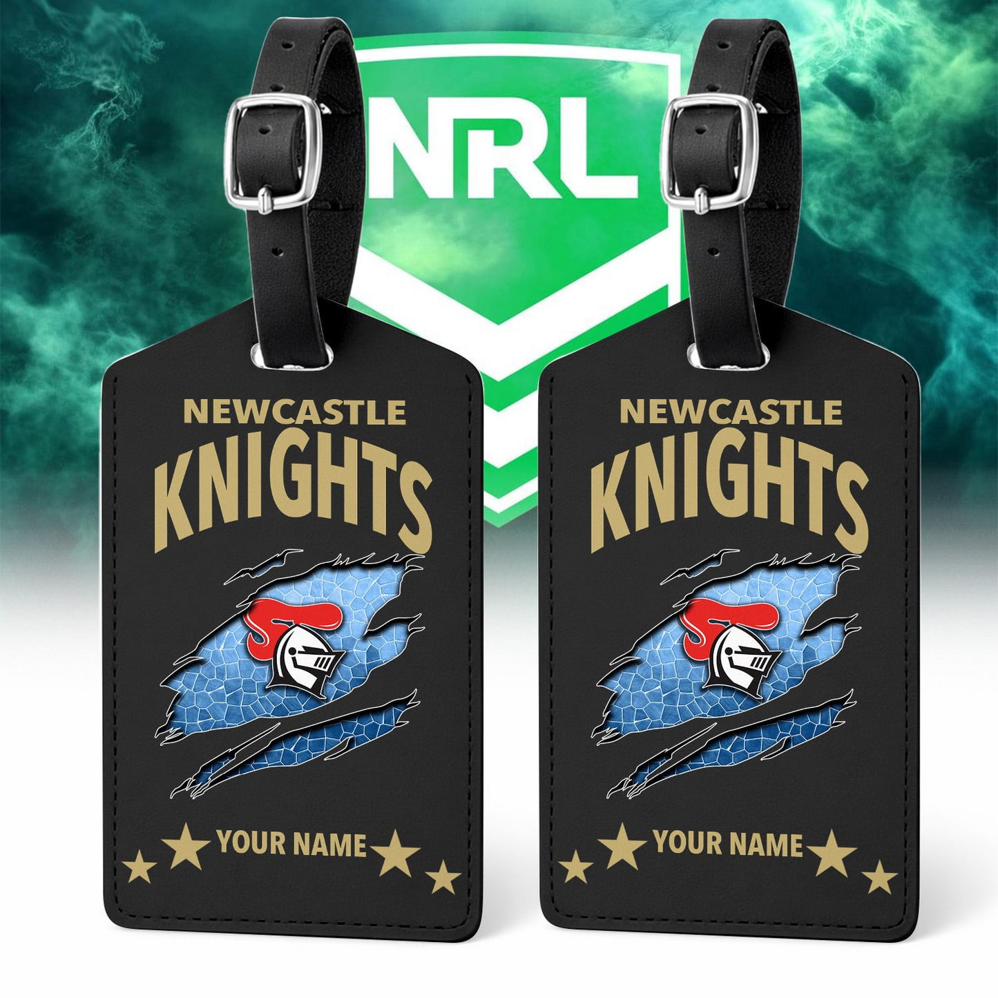 Premium NRL x NK Personalized Leather Luggage Tag NDT VHM