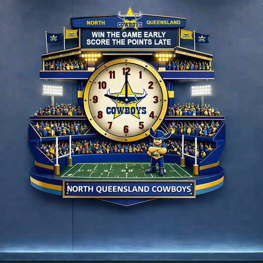 PREMIUM NRL X NQC 3D Visual Effect Acrylic Clock NDT NHM